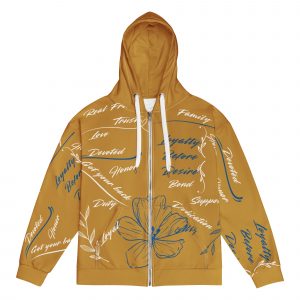 Urban bronze Unisex zip hoodie, Loyalty before desire