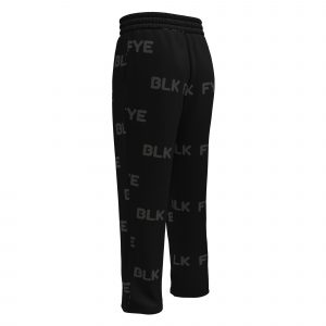 BLK FYE logo black on black Wide-leg joggers