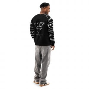 Black and White stripes BLK FYE Unisex cotton sweatshirt