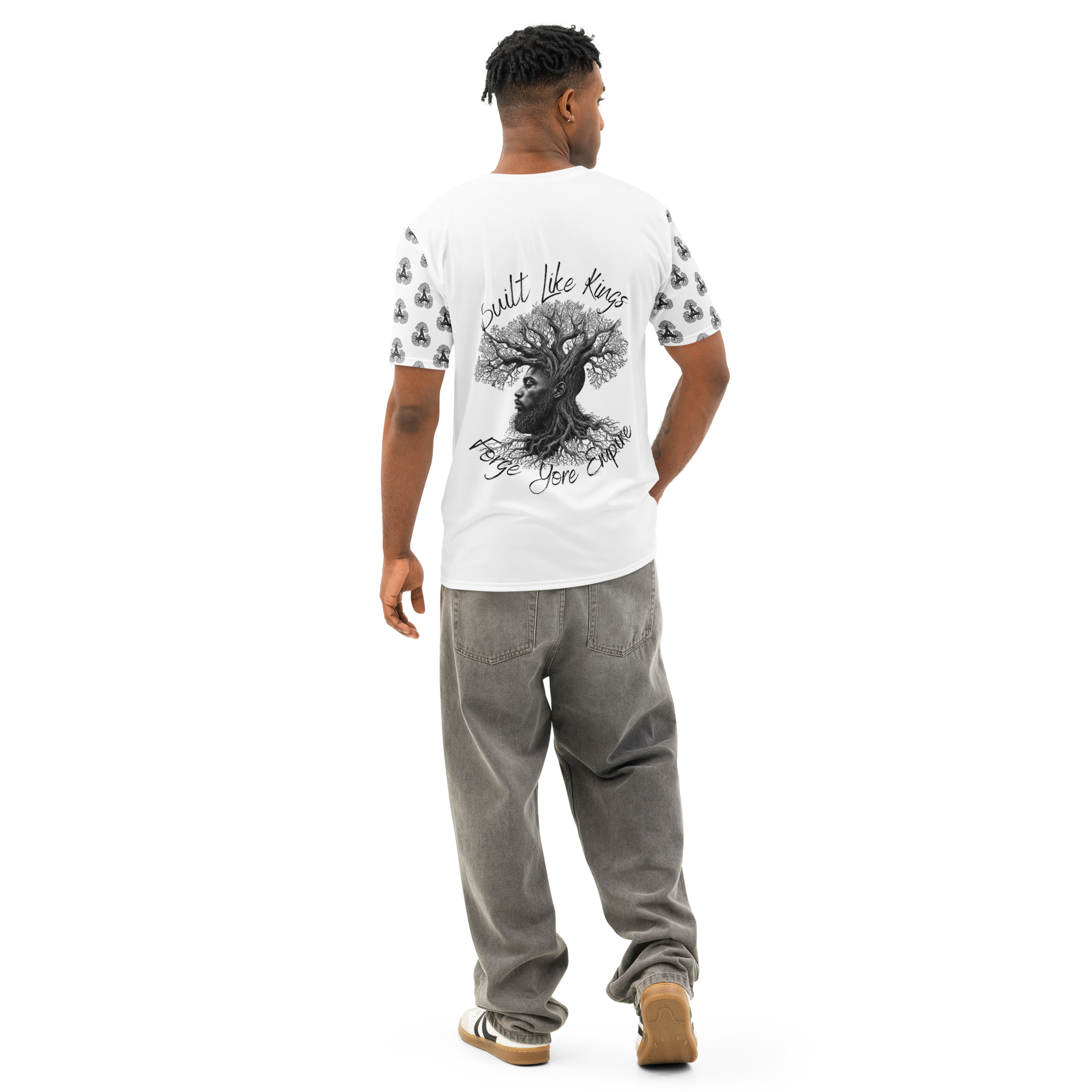 BLK FYE Men’s cotton crew neck t-shirt Geometric Tree Design - Image 2