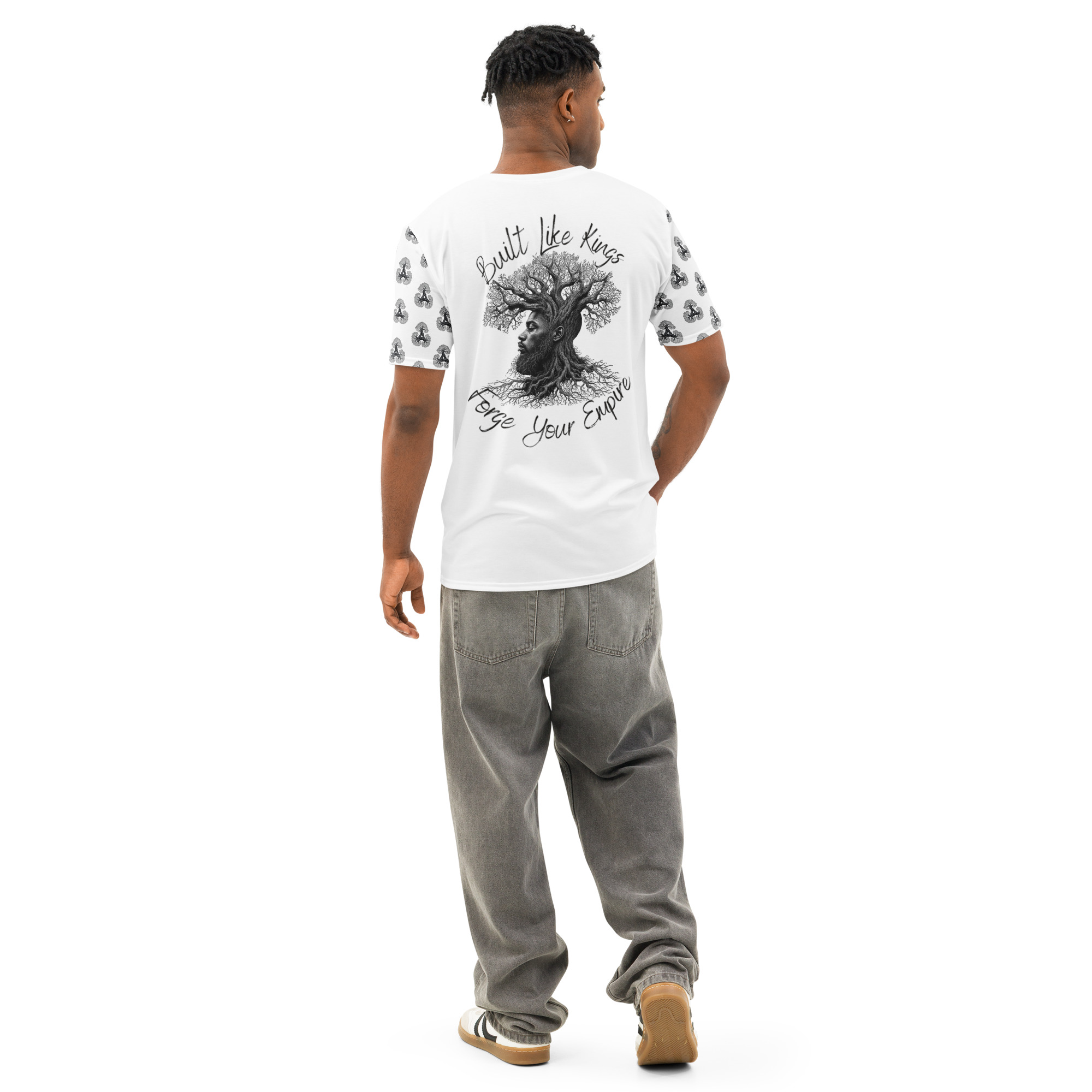 BLK FYE Men’s cotton crew neck t-shirt Geometric Tree Design - Image 7